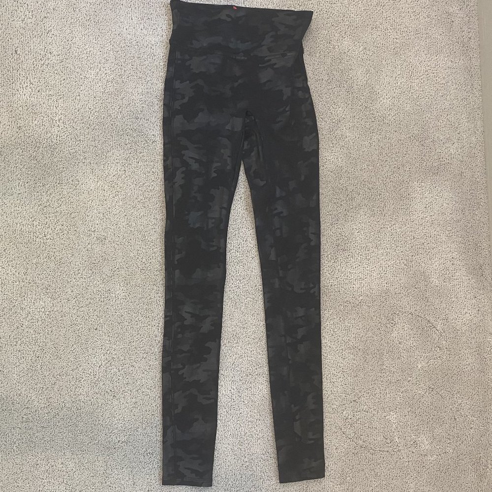 Spanx Faux Leather Camo Leggings